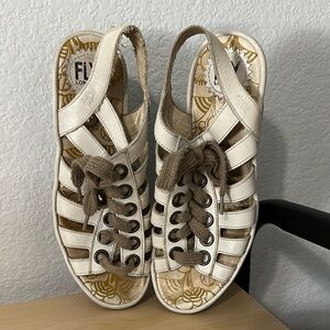 Fly London lace up wedges size 39